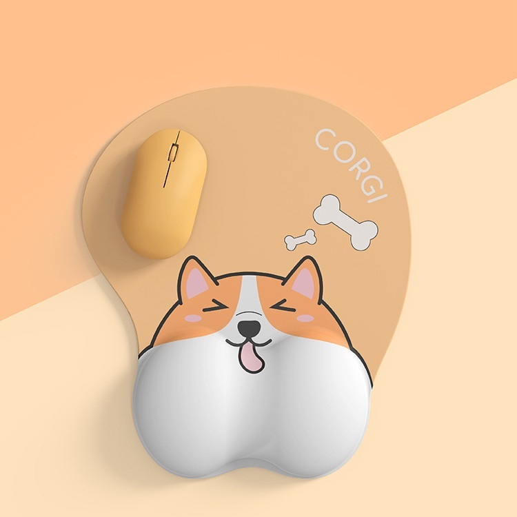 Lucu Corgi Mouse Pad Resin Karet Non-slip Mouse Pad Permainan Pergelangan Tangan Mouse Pad Mahasiswa Kebesaran Mouse Pad Perlengkapan Rumah Kantor