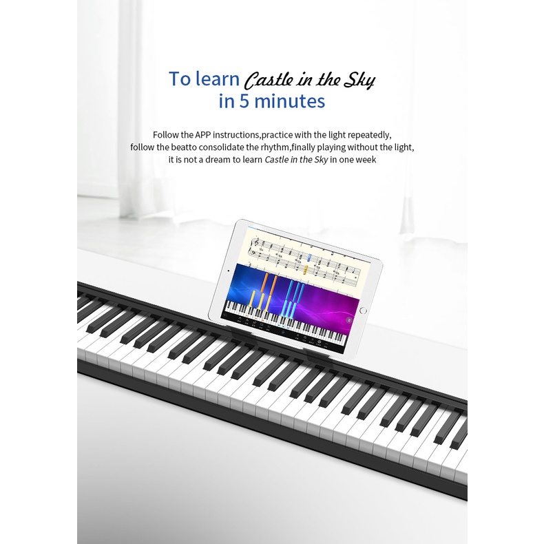 88-key smart electric piano keyboard bluetooth portable keyboardkecil portable intelligent piano