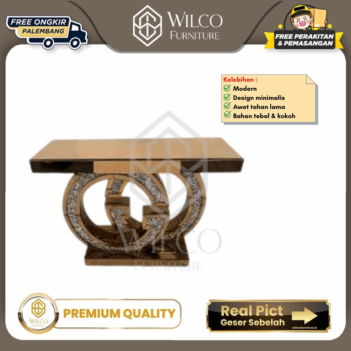 Meja Konsul Ruang Tamu / Meja Tamu Hias Mewah / Meja Konsul Gucci