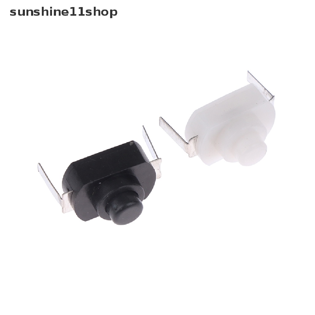 Sho 10pcs DC 30V 1A Hitam Putih Saklar Tombol Tekan On Off Mini Untuk Torch Elektrik N