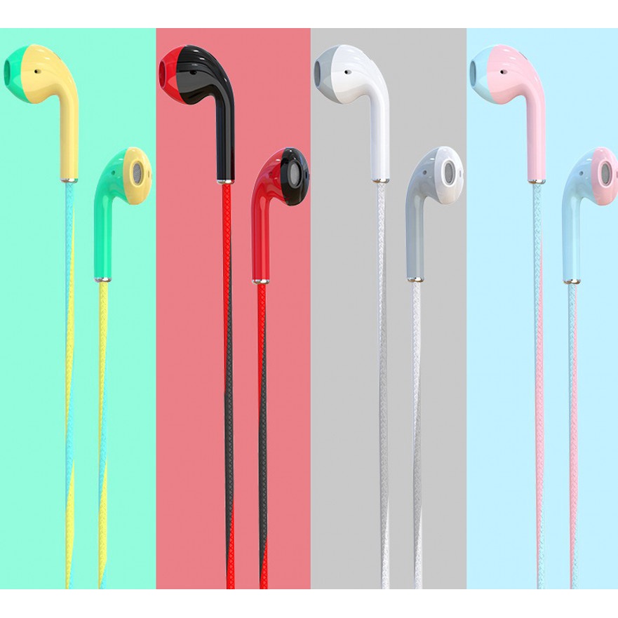 Macaron Wired Headphone/3.5mm in-ear Stereo Wired Sport Wired Earbuds Dengan Micphone/Headset Gaming Olahraga Universal Untuk Samsung Dan Xiaomi/Penjualan Panas