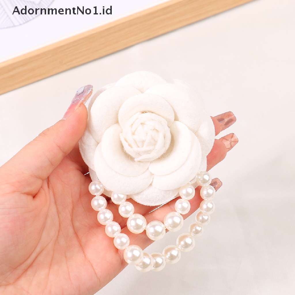 [AdornmentNo1] Korea Kain Camellia Bunga Bros Pin Mutiara Rumbai Korsase Fashion Perhiasan Bros Untuk Wanita Kemeja Kerah Aksesoris Kain Korsase Pin Hadiah [ID]