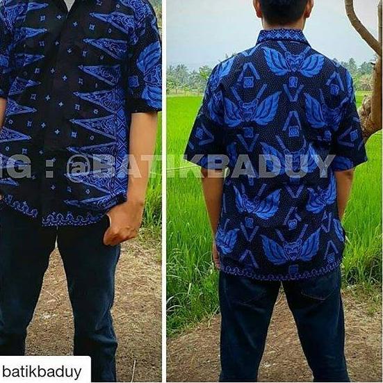 ✯ Promo stok terbatas Batik Baduy Banten Motif T kebo gold/biru/merah - Pria ❆