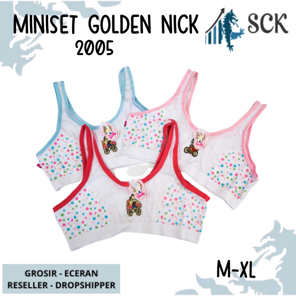 [ISI 3] Miniset GOLDEN NICK SA 2005 Anak Remaja / Miniset Abg Warna / Pakaian Dalam Putih - sckmenwear GROSIR