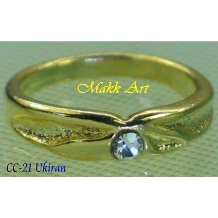 cincin Cor imitasi  CC-21A/S ,cincin Ukiran mata 1 kuning dan suasa lusinan