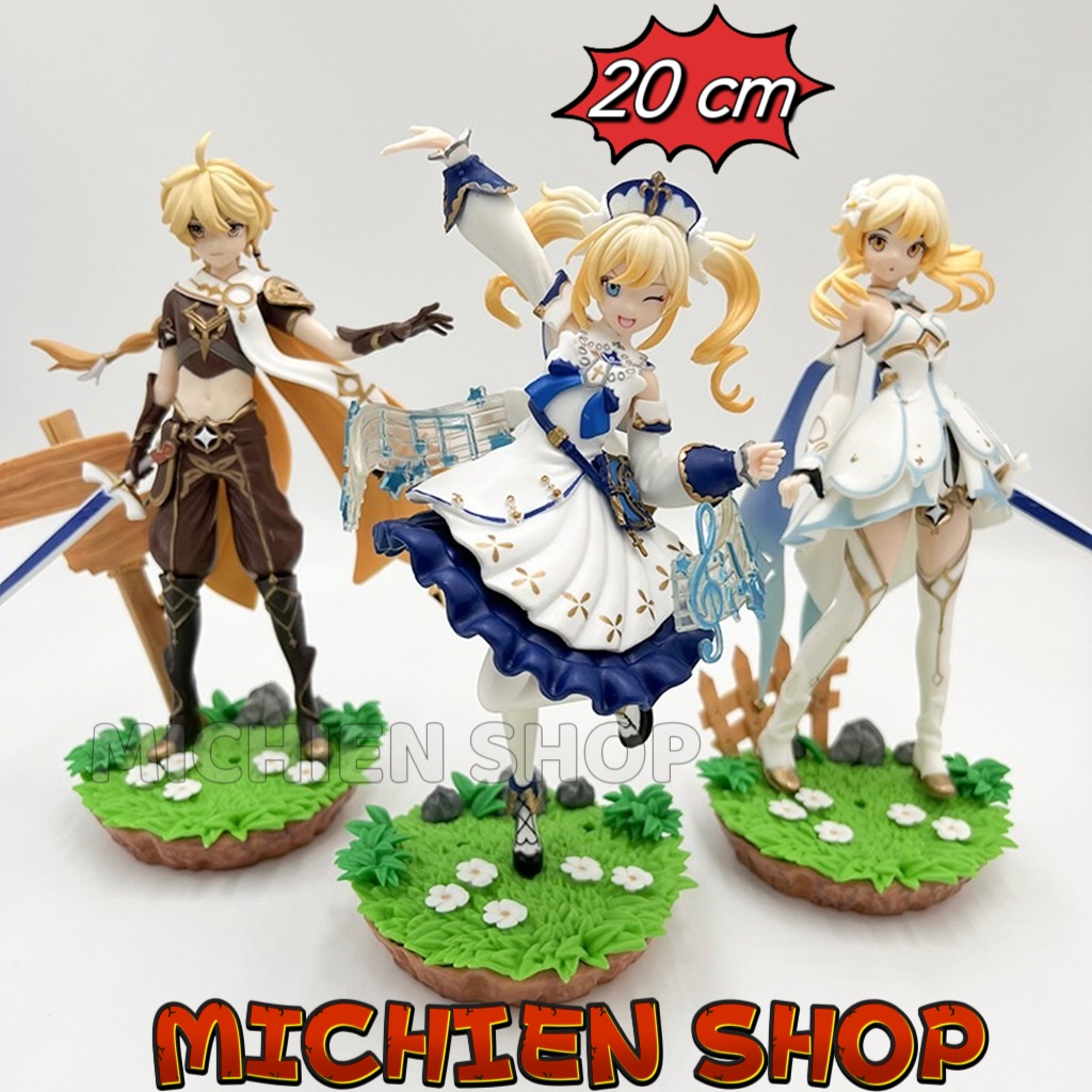 Action Figure Genshin Impact Aether Lumine Barbara Anime 20cm