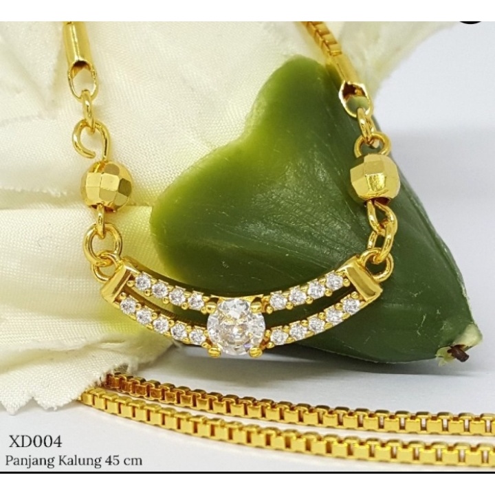 (RS)Kalung Liontin Berlian - Perhiasan Xuping Lapis Emas