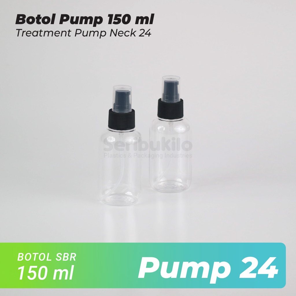 Botol SBR 150 ml  Pump Treatment  Hitam / Botol PET Treatment Pump 150 ml Hitam