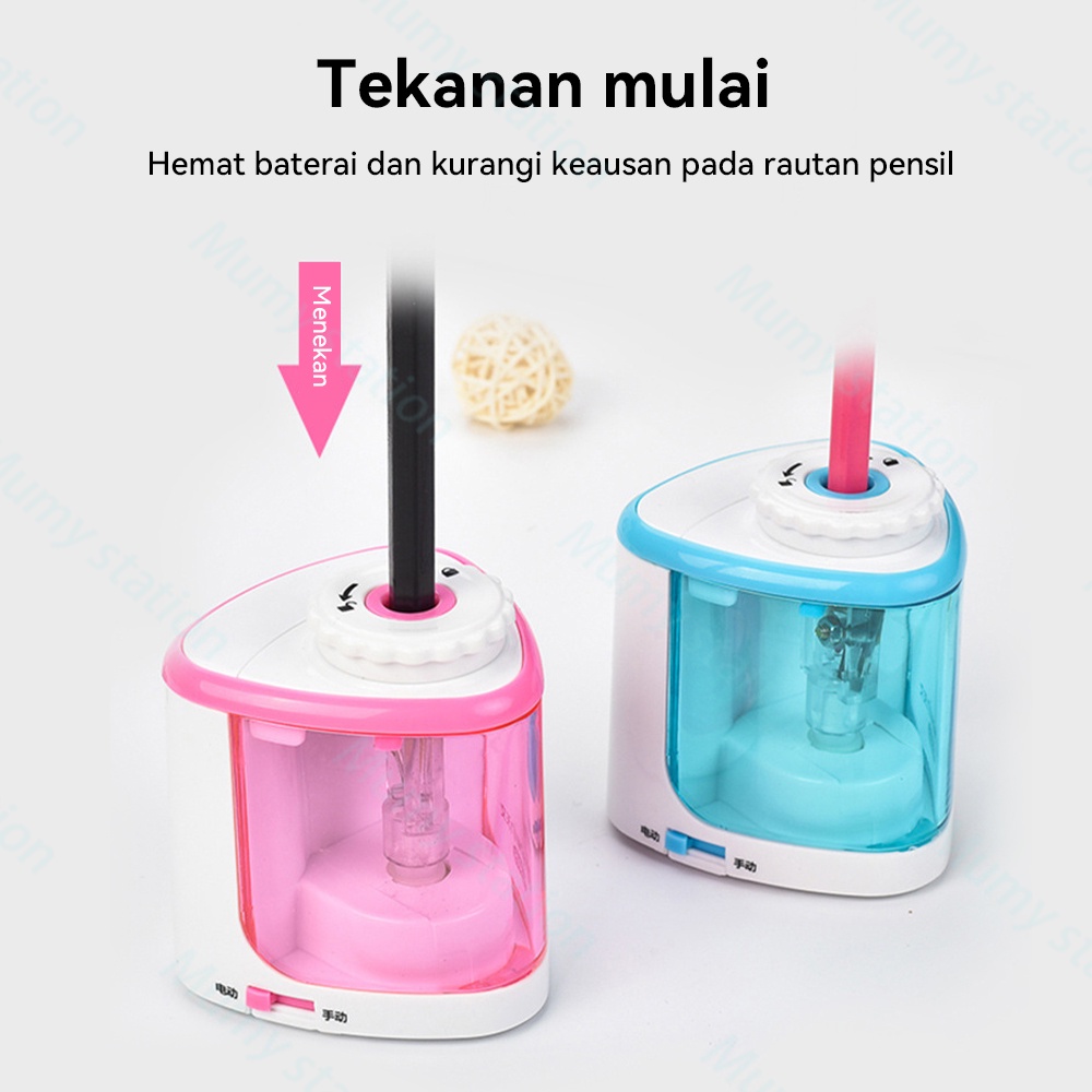 Mumystation Rautan Pensil Putar Elektrik Dan Manual/Serutan Pensil Elektrik Pencil Sharpener