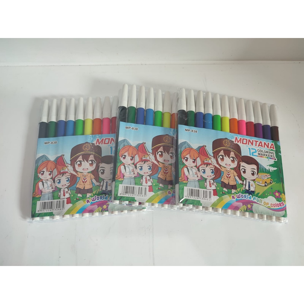

Spidol sedang 12 warna no 838
