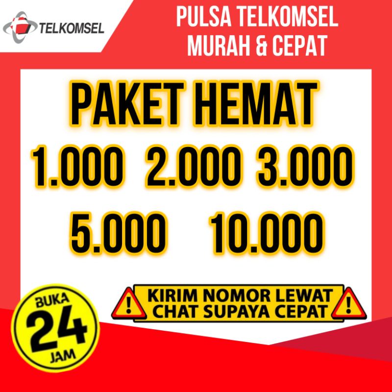 Pulsa Murah Telkomsel 1000, 2000, 3000, 5000,10000
