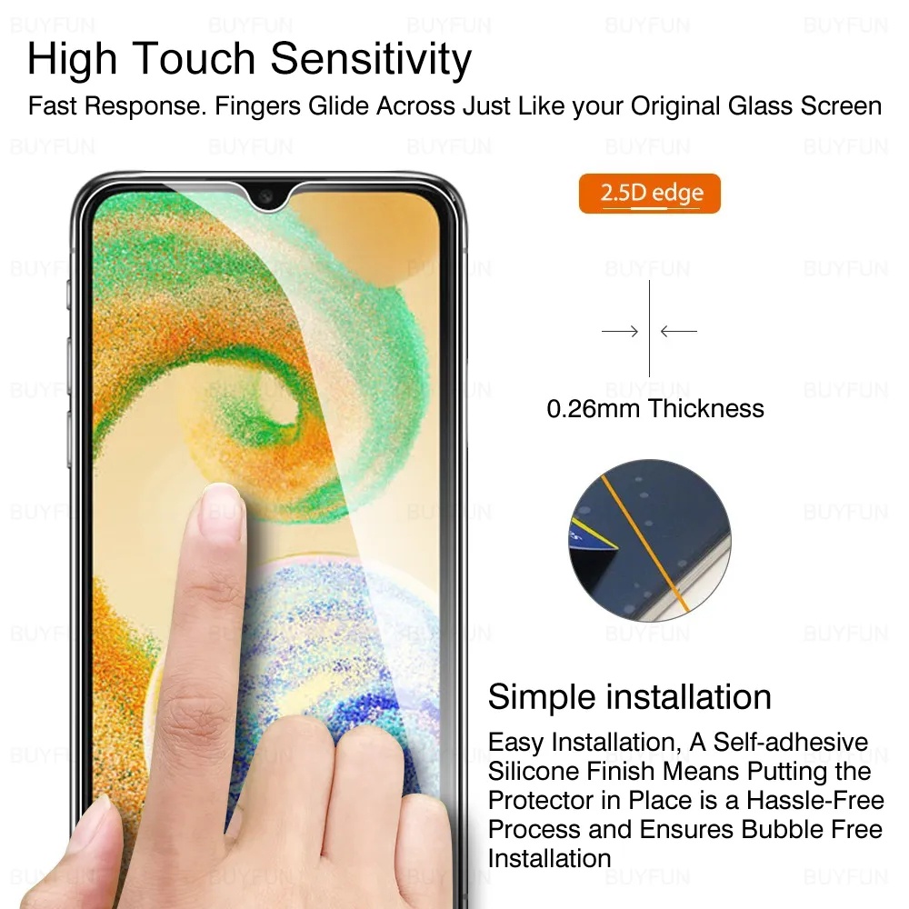 Film Layar Anti Pecah Bening Pelindung Layar Tahan Ledak HD Film Pelindung Layar Sensitif Tinggi Anti Gores Tempered Glass Film Untuk Samsung Galaxy A04 A04s A04 Core A04e