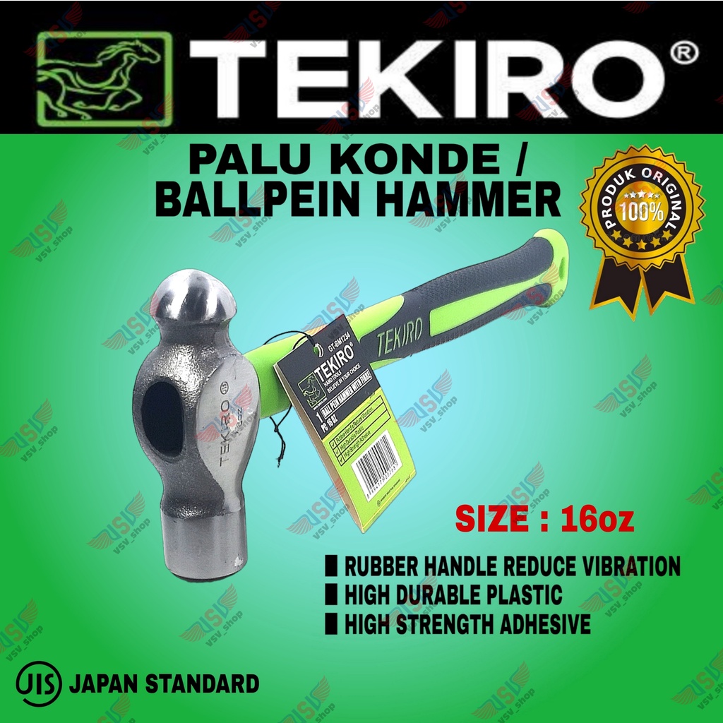 TEKIRO PALU KONDE 16 OZ TEKIRO ball pein hammer with fibre 16 oz / palu konde 16oz Tekiro