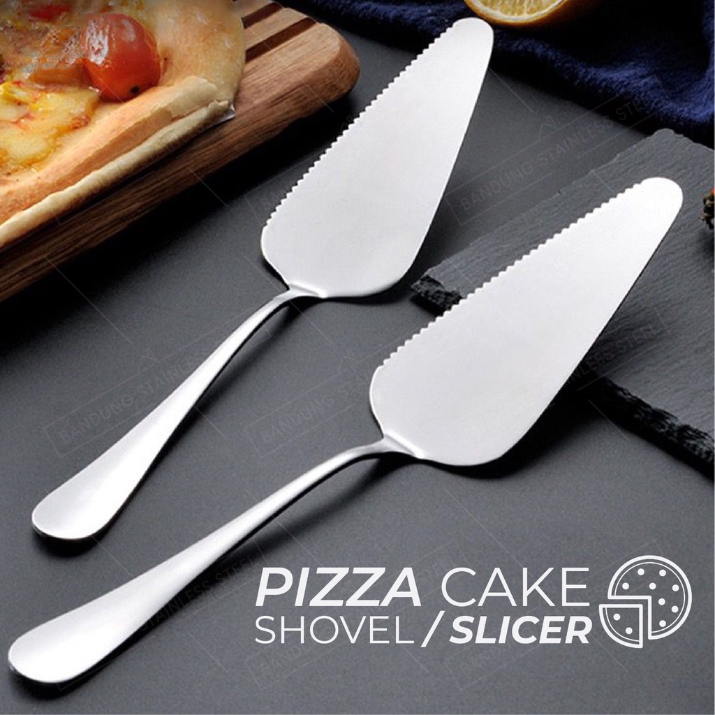 cake shovel sekop scoop kue pizza plate cutlery segitiga stainless pisau