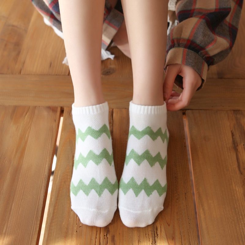 ZAYKA==Kaos Kaki Motif Rajut Lucu Terbaru Warna Matcha Bahan Nyaman &amp; Lembut Untuk Wanita