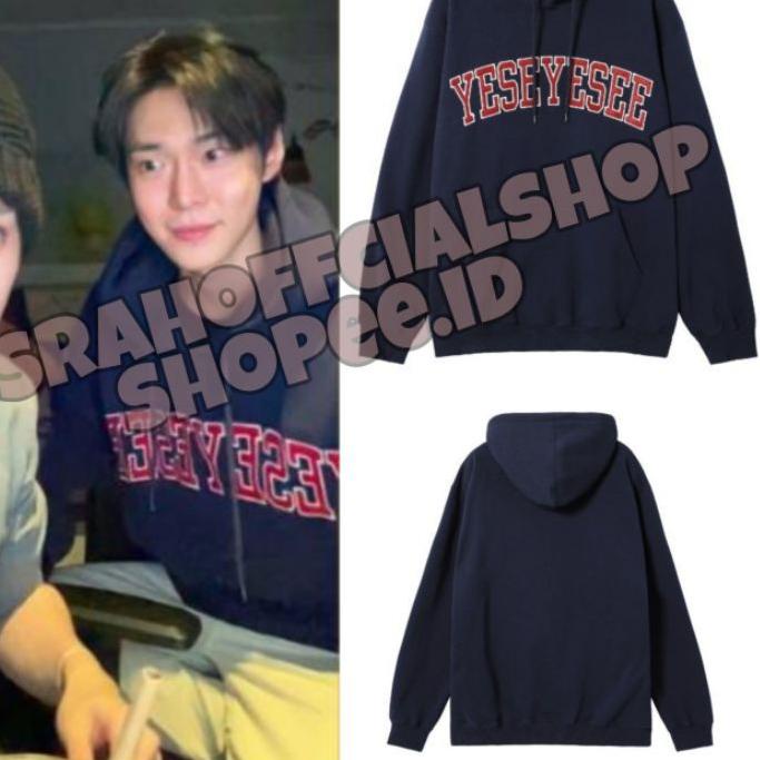 ✬ JAKET HOODIE NAVY  REALPICT KPop nct fashion idol outfit YESEYESEE SABLON MARUN LIST PUTIH ☆