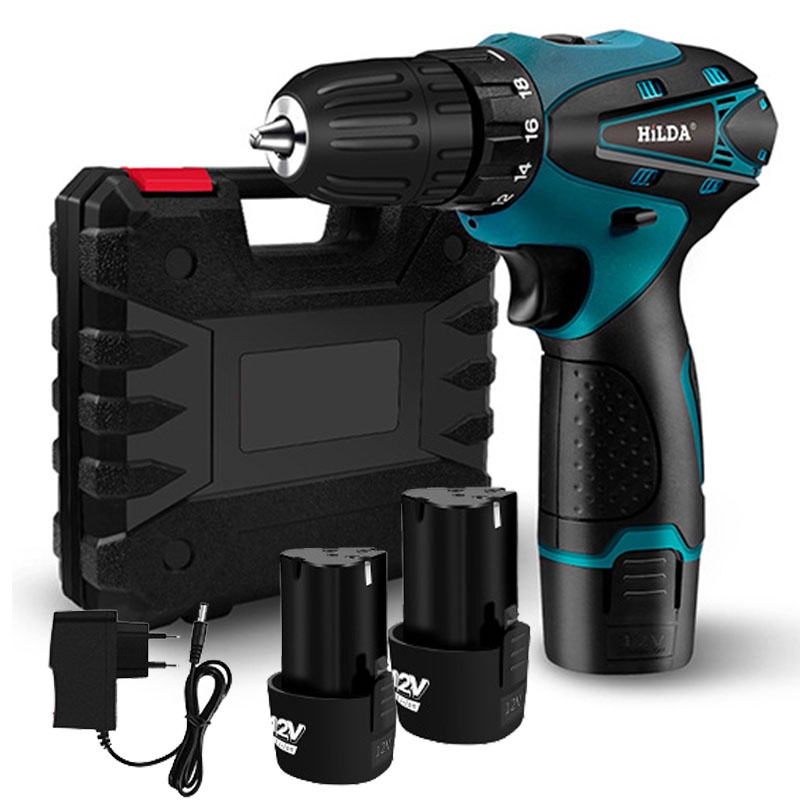Heaventee.Id Hilda Mesin Bor Baterai Tangan Cordless12V Bor Baterai Bor Dampak Mesin Bor Cordless