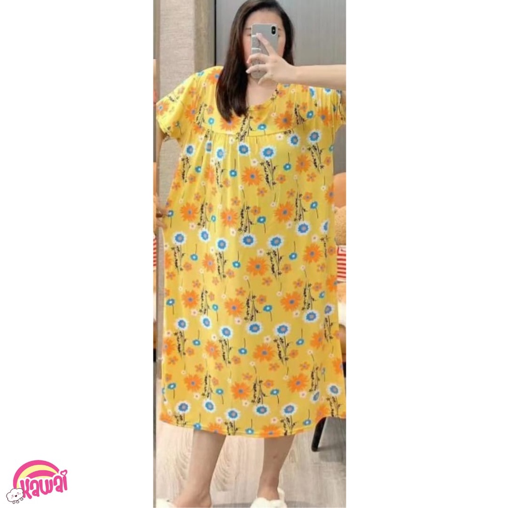 KAWAI BAJU TIDUR DASTER DRESS JUMBO TANPA KANTONG LD 130 IMPORT