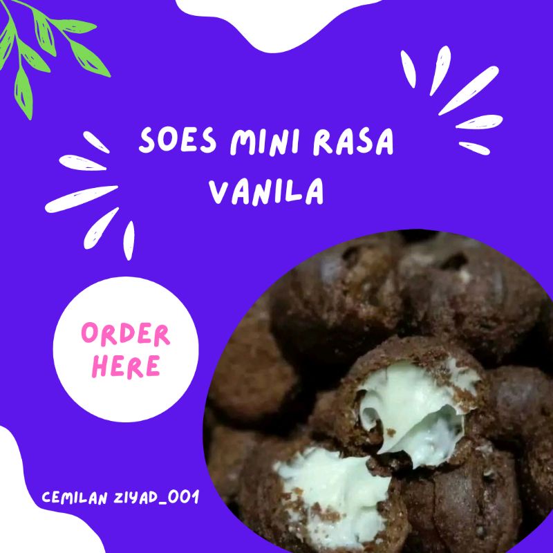 

cemilan soes mini rasa vanila lumer 55-500 gram
