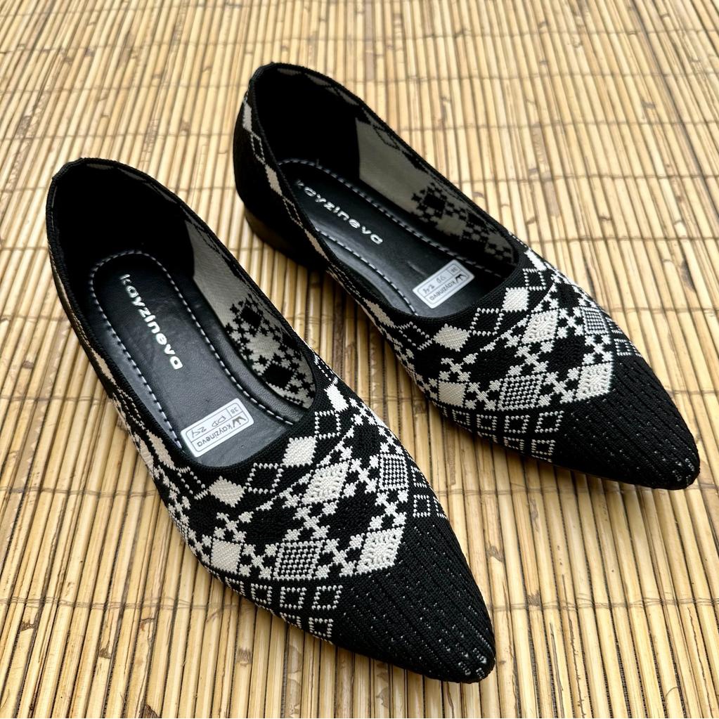 Kayzineva Flat Shoes Wanita Motif Batik Rajut Premium DD24