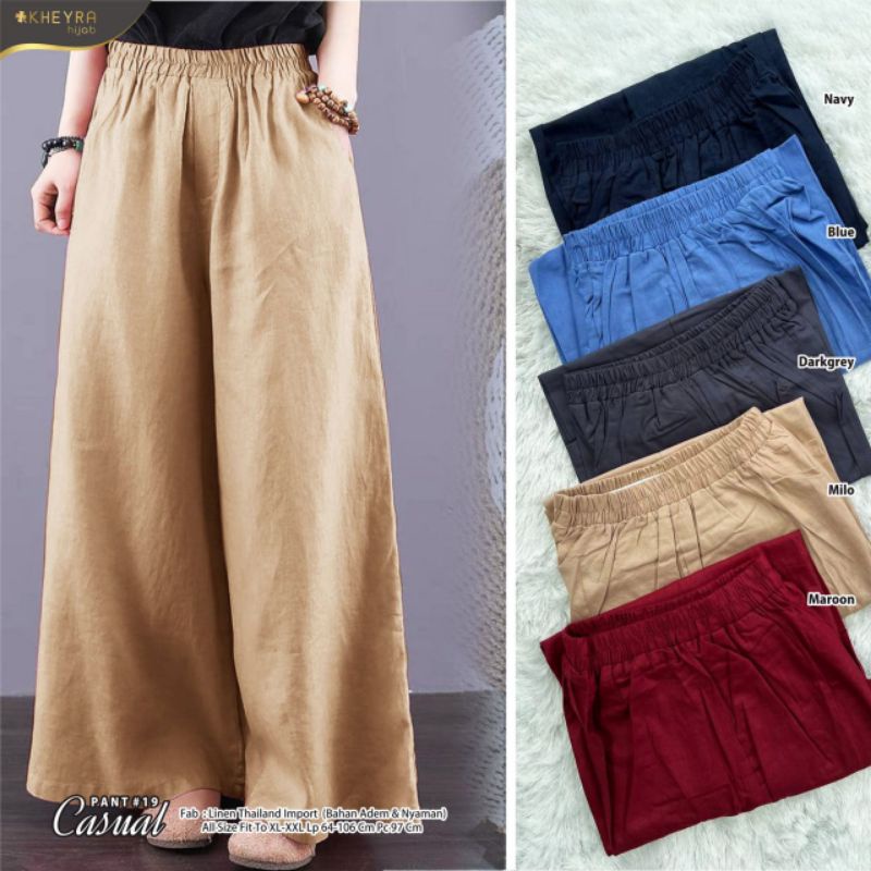 CASUAL PANT #19 ORI KHEYRA | Linen Thailand Import | Bahan Adem &amp; Nyaman