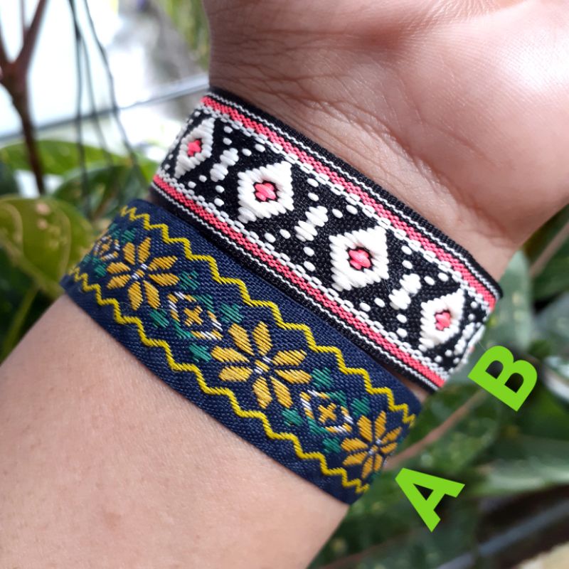 Gelang Tali Tenun Handmade Gaya Bohemian Etnik Untuk Pria Dan Wanita Prusik Paracord