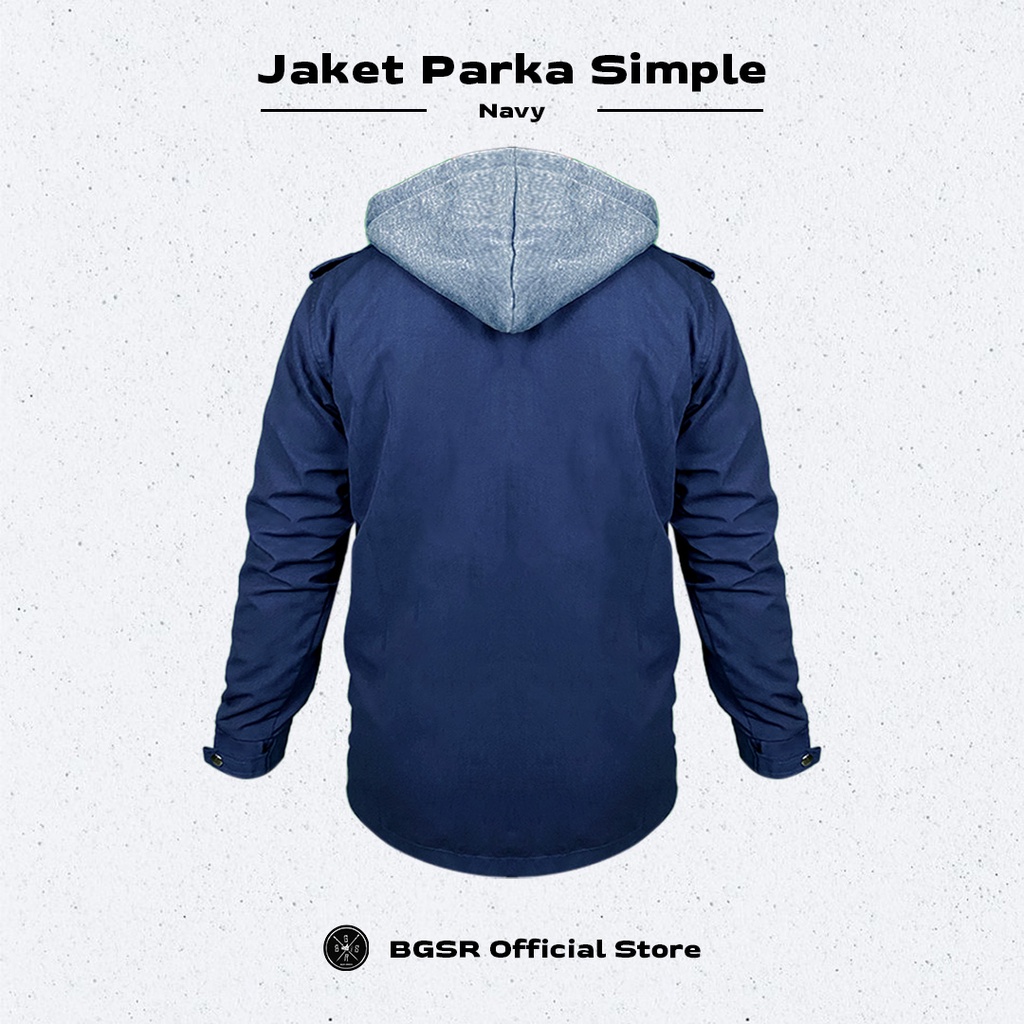 Jaket Parka Pria Long Coat Hoodie Jacket Canvas Tebal Simple Sleting