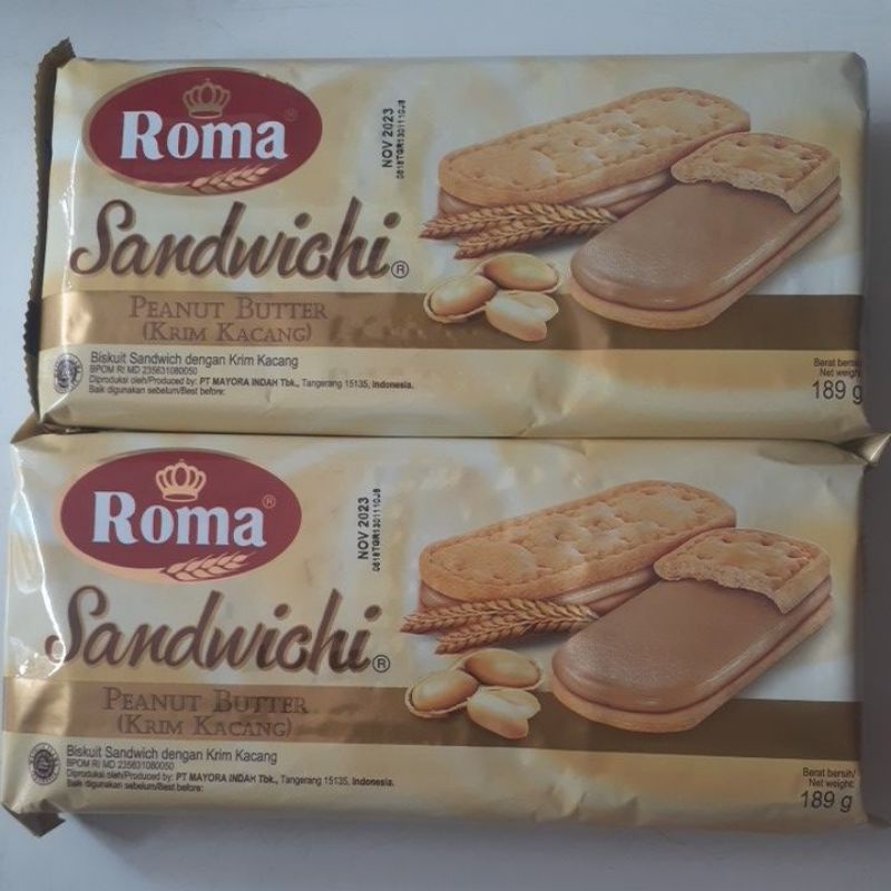 

BISCUIT ROMA SANDWICHI PEANUT BUTTER KRIM KACANG 189 GRAM