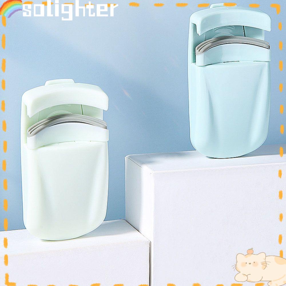 Solighter 1PCs Curling Eyelash Clip Mini Push-on Kecantikan Kosmetik Wanita Alat Makeup Lashes Curler