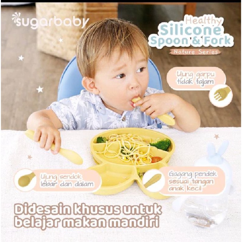 Sugarbaby Healthy Silicone Spoon / Sendok Makan Bayi