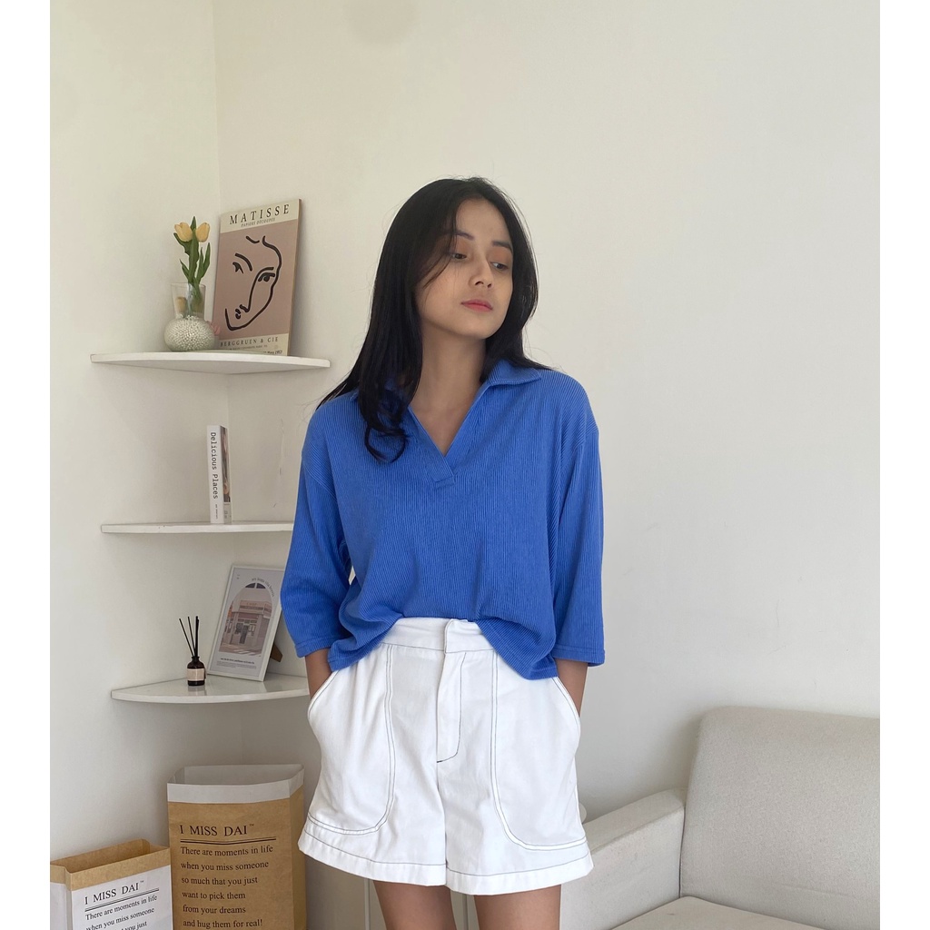 Peach Poppy LISE Blouse Shirt - Blouse Kemeja Wanita - Atasan Wanita