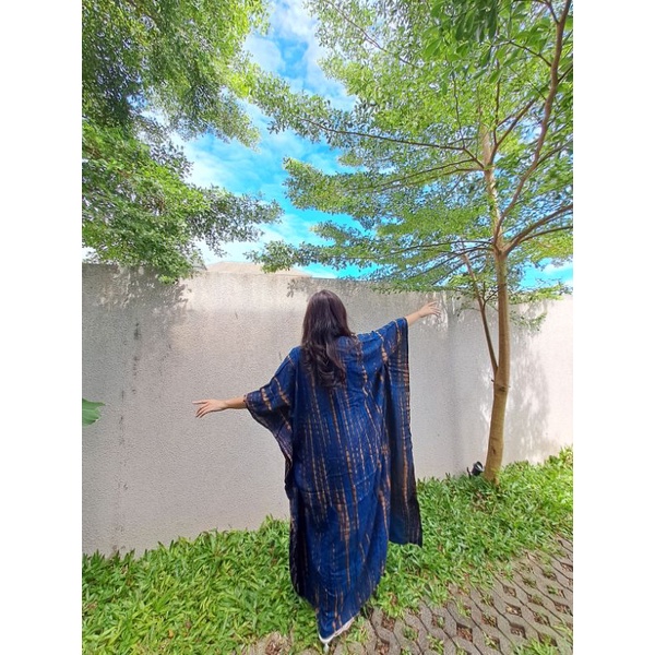 Kimono Tie Dye / Outer panjang / Outer pantai Navy