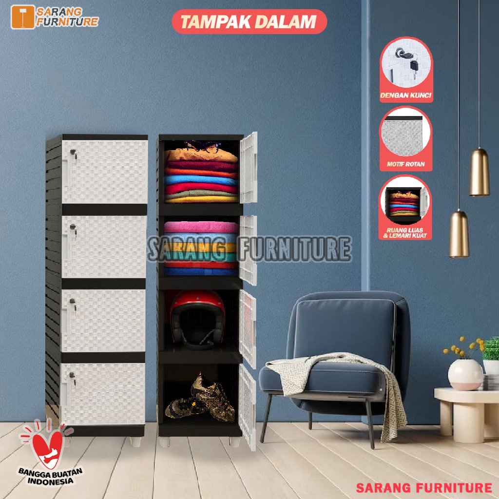 LEMARI PAKAIAN MINIMALIS LACI SLAP ZEBRA HITAM PUTIH KINGDOM SEPERTI SWING ROTAN SUSUN 2 3 4 5 PINTU MURAH FULL KUNCI LEMARI MINIMALIS