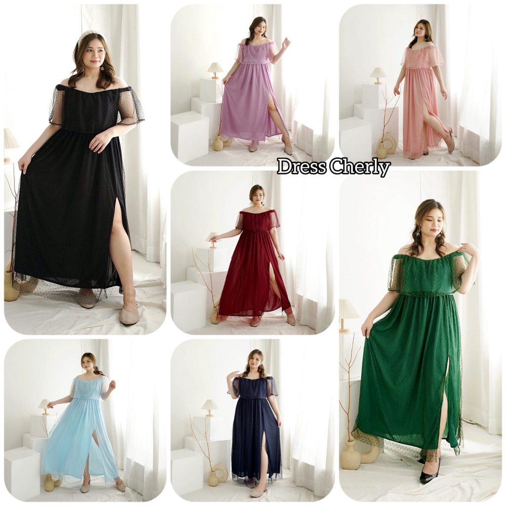 DRESS CHERLY XL 2XL 3XL FASHION WANITA / PAKAIAN GAUN PESTA TERLARIS