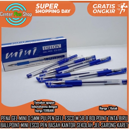 

Pena Gel Mini 0.5mm Pulpen Gell Esco M 58-B Balpoin Isi 12 Pcs Sarung Karet Lancip Bolpen Balpoint Luncip Bolpoin Pen Esko Biru Jel Tinta Mata Tulis Menulis Ballpoint Mimi Bolpen Refill Refil Refpil Bolpoint Vulpen Basah Jel