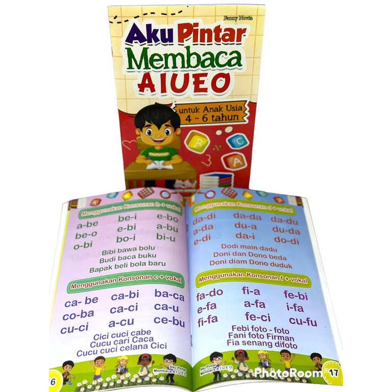 Buku Anak Pintar Membaca AIUEO Untuk Anak Usia 4-6 Tahun SDO - TBM