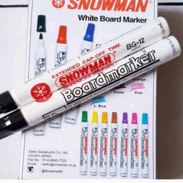 

IAN945 Spidol Snowman board marker BG-12 isi 12pcs hitam |||