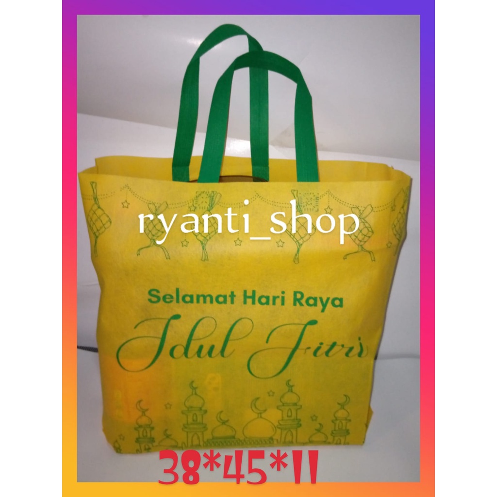 ECER SATUAN | Tas Idul Fitri  uk38x45x11cm / Tas Lebaran / Goodie Bag /  Spunbond / totebag / souvenir