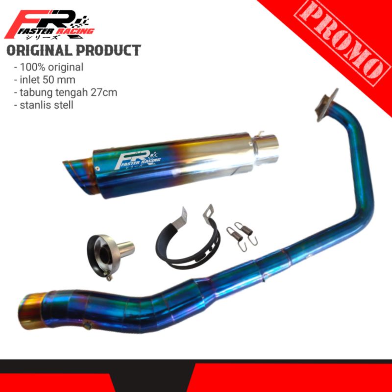 Knalpot Racing Fullset R15 Cbr150r Cb150 Vixion Sonic satria Fu Gsx ori FR Inlet 50mm