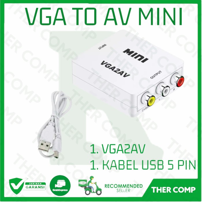 VGA to AV/RCA Mini Converter VGA2AV Adapter VGA to RCA