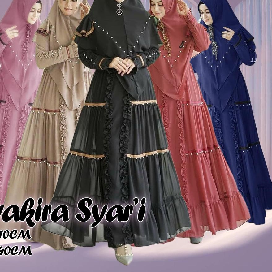 BISA COD - SYAKIRA SYARI / Gamis Wanita 2021 / Gamis Syari Hijab / Baju Gaun Mewah Elegan / Baru