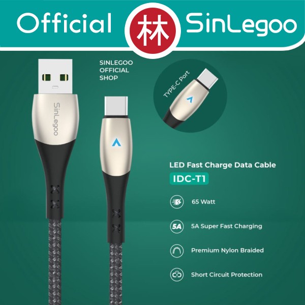 SinLegoo IDC-T1 Kabel Charger Fast Charging 65W 5A Type C Data Cable