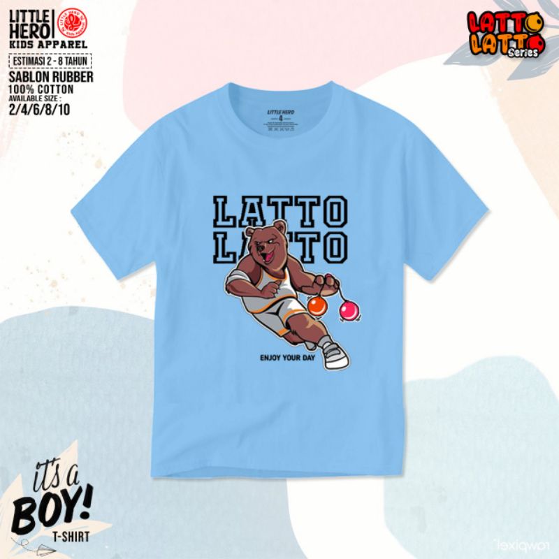 2-8 Tahun Kaos Anak Lato Lato Series by LITTLE HERO | Kaos Anak Motif Lato Lato VIRAL