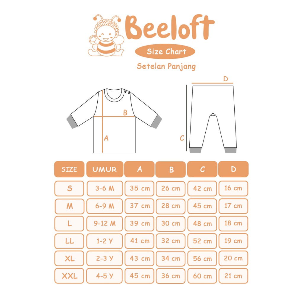 Beeloft Setelan Baju Bayi 3-12 Bulan Setelan Panjang Anak Motif Farm Village 3 Setel Baju Panjang Celana Panjang Series S M L 3-12 Bulan