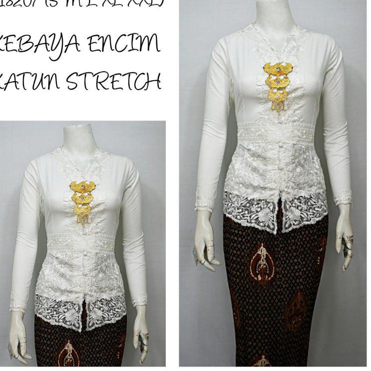 ✴ Indah KEBAYA ENCIM MODERN LENGAN PANJANG BORDIR SENADA KATUN PARIS KEBAYA WISUDA KEBAYA KATUN KEBA