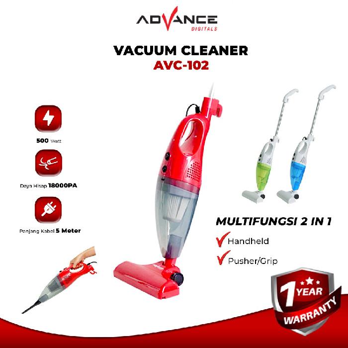 Vacum Cleaner Advance AVC-102 2in1 Penyedot Debu Tangan pendek / Stand panjang / Sedot Debu 2in1 kotoran Lantai Sofa