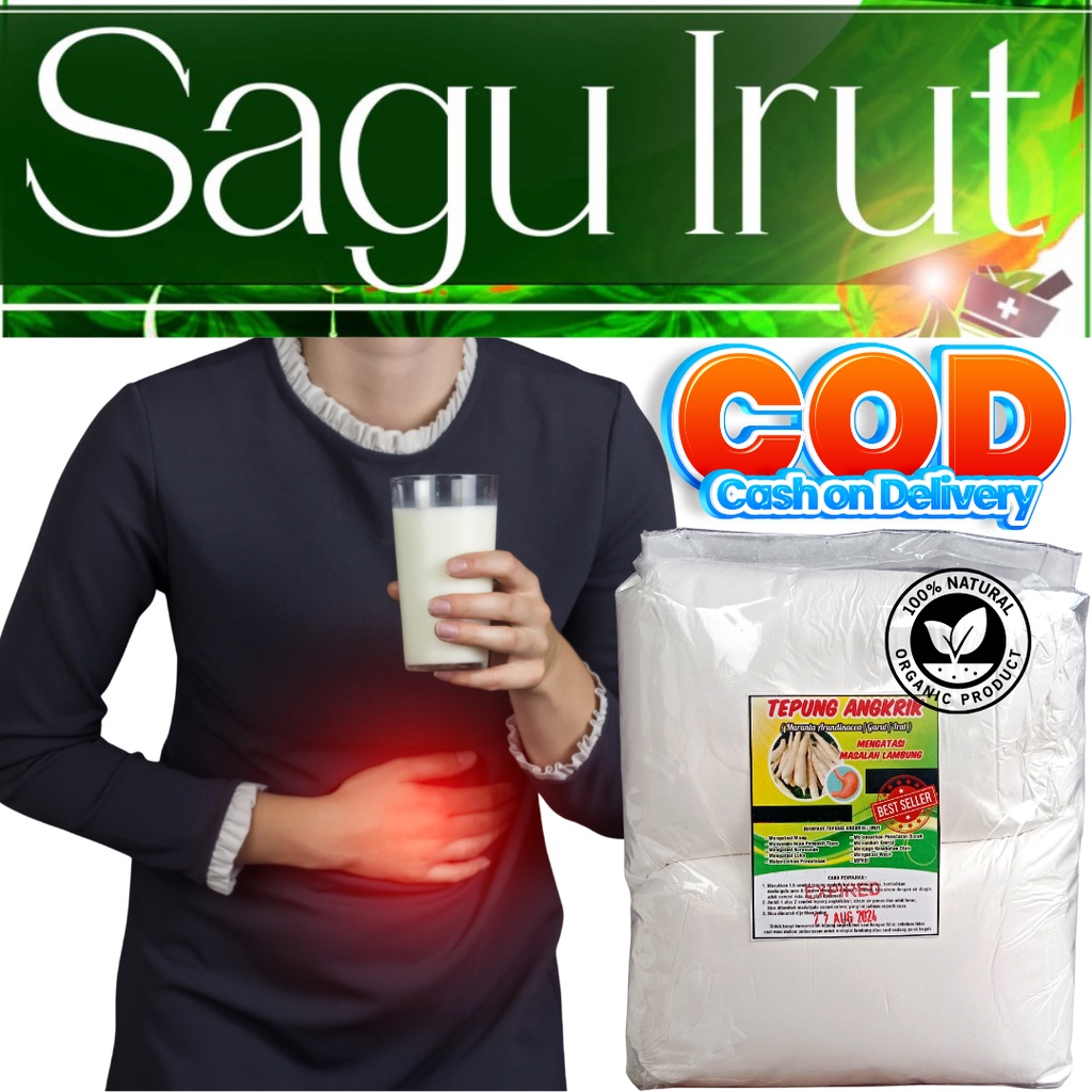 

TEPUNG GARUT ASLI, IRUT/ANGKRIK, PATI ASAM LAMBUNG 1000 gr, irut, ararut, garut, arrowroot, klarut,