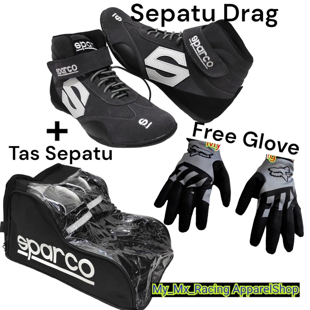 sepatu drag balap plus tas sepatu tas jingjing sepatu casual terlaris sepatu slalom or sunmori bonus sarung tangan spc s GREY BISA COD