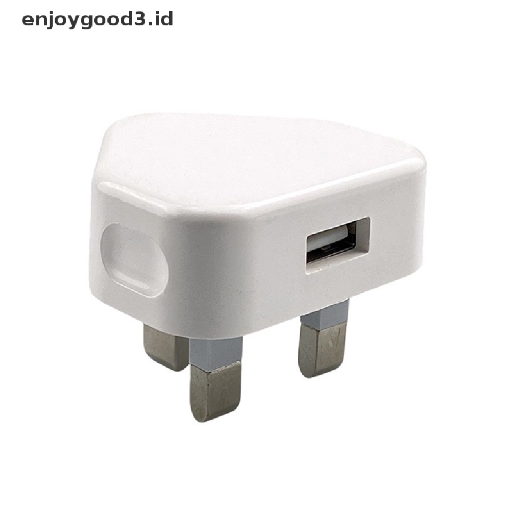 【 Rready Stock 】 Mobile Phone Charger Universal Portable 3 Pin USB Charger UK Plug With 1 USB Ports Travel Charging Device Wall Charger Travel Fast Charging Adapter （ ID ）