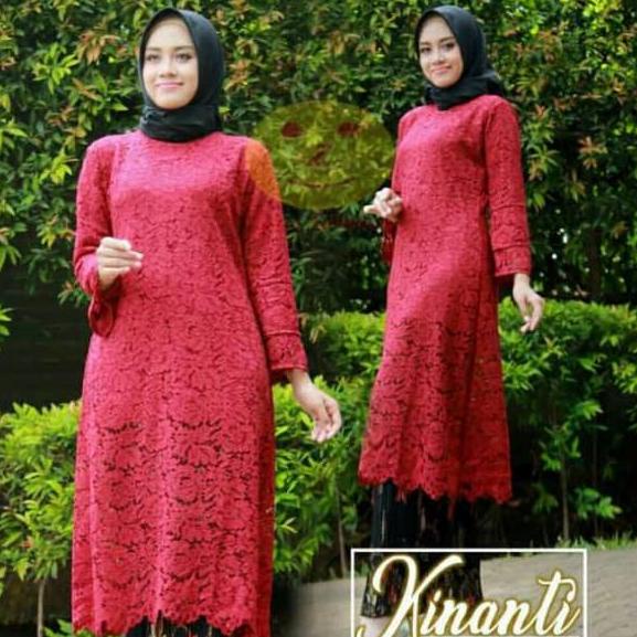 ☄ Setelan kebaya Kinanti / brokat kurung tunik / kebaya brokat kurung / kebaya long tunik ✈